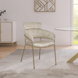 Yara Velvet / Iron / Foam Contemporary Stone Velvet Dining Chair - 22.5" W x 25.5" D x 34.5" H