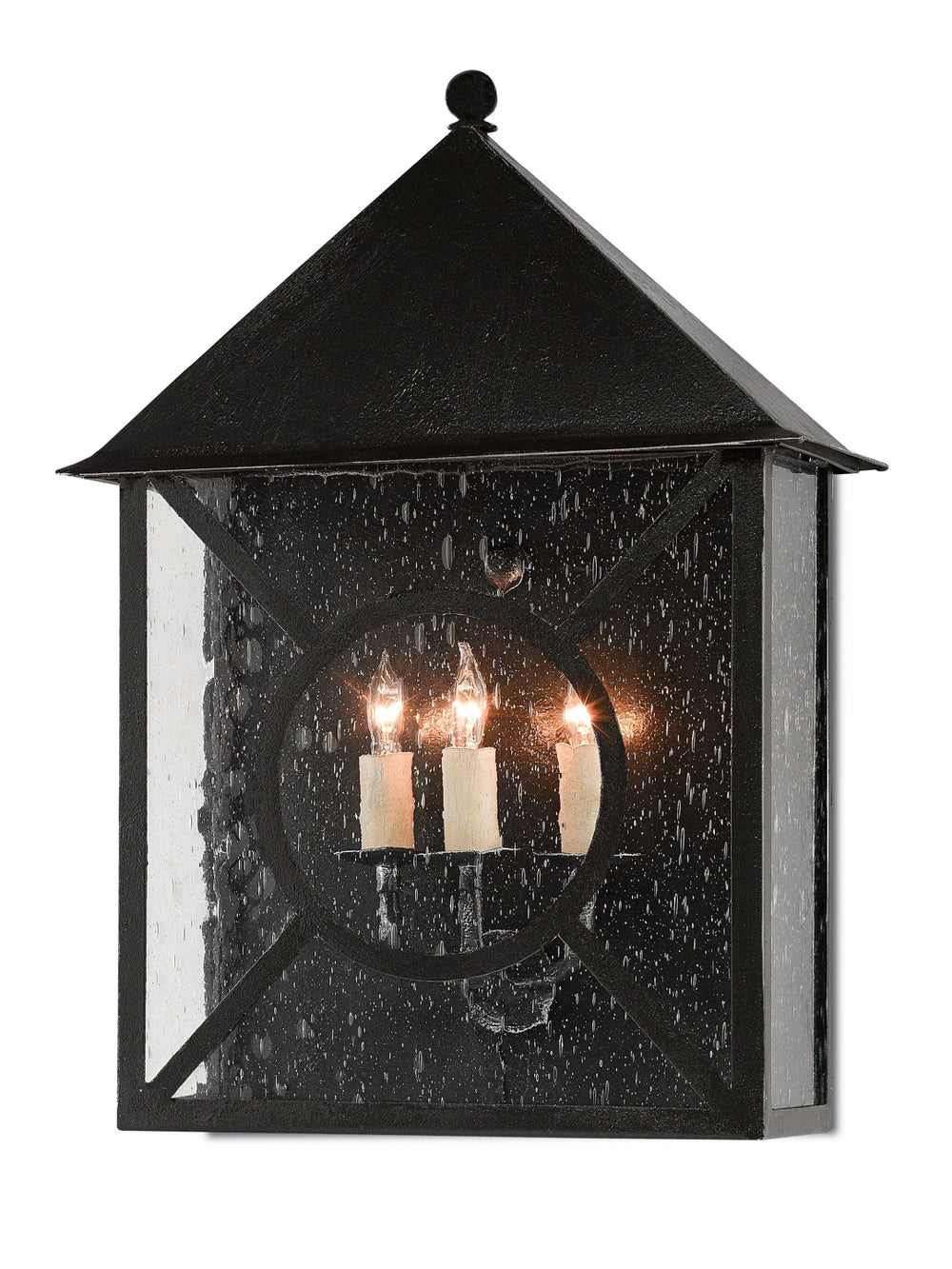 Ripley Large Outdoor Wall Sconce - Weather-Resistant, Stylish Seeded Glass Design for Any Space