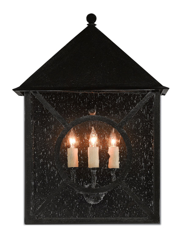 Ripley Large Outdoor Wall Sconce - Weather-Resistant, Stylish Seeded Glass Design for Any Space