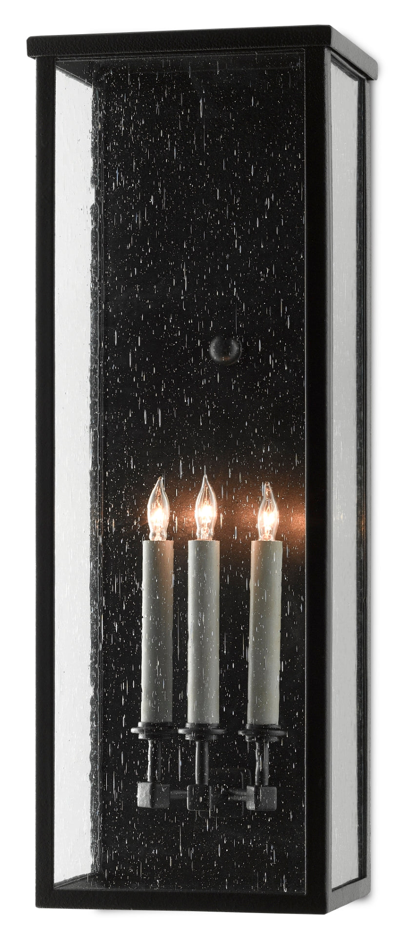 Tanzy Large Outdoor Wall Sconce - Weather-Resistant, Stylish Seeded Glass & Midnight Finish Lighting