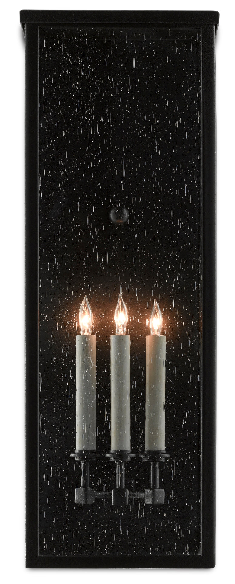 Tanzy Large Outdoor Wall Sconce - Weather-Resistant, Stylish Seeded Glass & Midnight Finish Lighting