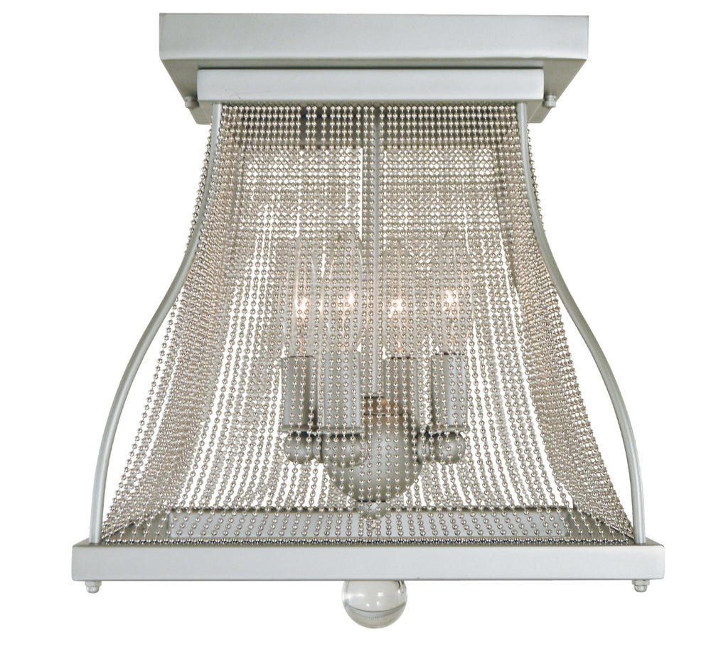 4-Light Satin Pewter/Polished Nickel Harrison Flush Mount