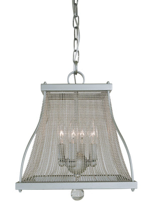 4-Light Satin Pewter/Polished Nickel Harrison Mini-Chandelier