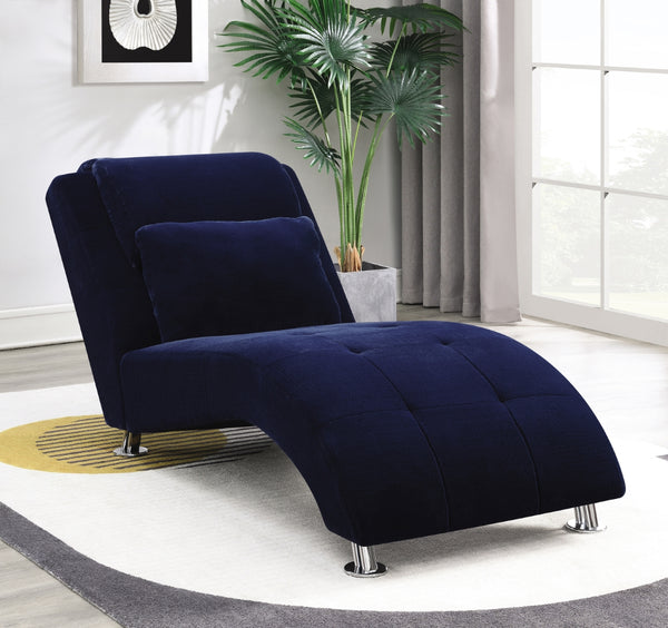 Modern Faux Fur Accent Chaise with Tufted Contoured Seat and Stylish Silver Legs for Cozy Lounge