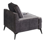 Mattie Modern Upholstered Recessed Arm Chair Charcoal Grey