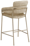 Yara Velvet / Iron / Foam Contemporary Beige Velvet Counter Stool - 21.5" W x 20.5" D x 41" H