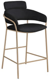 Yara Velvet / Iron / Foam Contemporary Black Velvet Counter Stool - 21.5" W x 20.5" D x 41" H