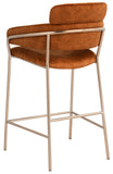 Yara Velvet / Iron / Foam Contemporary Cognac Velvet Counter Stool - 21.5" W x 20.5" D x 41" H