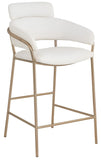 Yara Faux Leather / Iron / Engineered Wood / Foam Contemporary Cream Faux Leather Counter Stool - 21.5" W x 20.5" D x 41" H