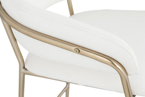 Yara Faux Leather / Iron / Engineered Wood / Foam Contemporary Cream Faux Leather Counter Stool - 21.5" W x 20.5" D x 41" H