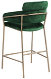 Yara Velvet / Iron / Foam Contemporary Green Velvet Counter Stool - 21.5" W x 20.5" D x 41" H