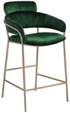 Yara Velvet / Iron / Foam Contemporary Green Velvet Counter Stool - 21.5" W x 20.5" D x 41" H