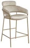 Yara Velvet / Iron / Foam Contemporary Stone Velvet Counter Stool - 21.5" W x 20.5" D x 41" H