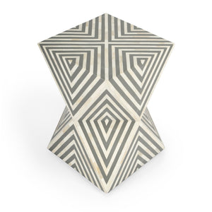 Butler Specialty Anais White and Grey Bone Inlay End Table 5510321
