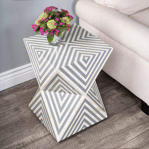 Butler Specialty Anais White and Grey Bone Inlay End Table 5510321