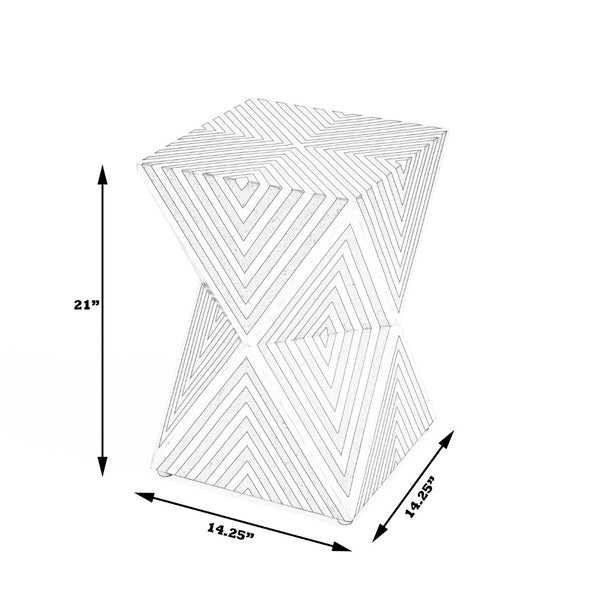 Butler Specialty Anais White and Grey Bone Inlay End Table 5510321