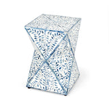 Anais White and Blue Bone Inlay End Table