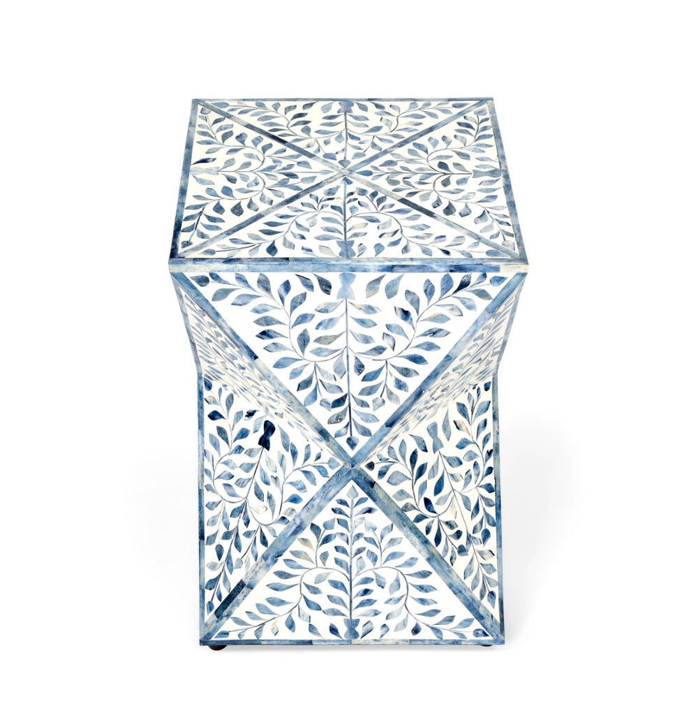 Butler Specialty Anais White and Blue Bone Inlay End Table 5510417