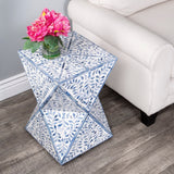 Butler Specialty Anais White and Blue Bone Inlay End Table 5510417