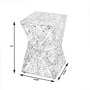 Butler Specialty Anais White and Blue Bone Inlay End Table 5510417