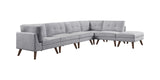 Churchill Modern 6-piece Upholstered Tufted Sectional Set Grey