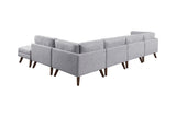 Churchill Modern 6-piece Upholstered Tufted Sectional Set Grey