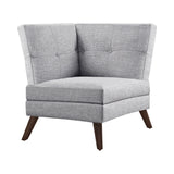 Churchill Modern Button Tufted Corner Sofa Grey