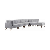 Churchill Modern Button Tufted Corner Sofa Grey