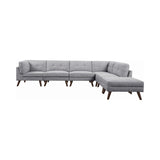 Churchill Modern Button Tufted Corner Sofa Grey