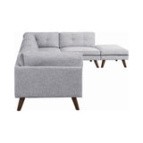 Churchill Modern Button Tufted Corner Sofa Grey