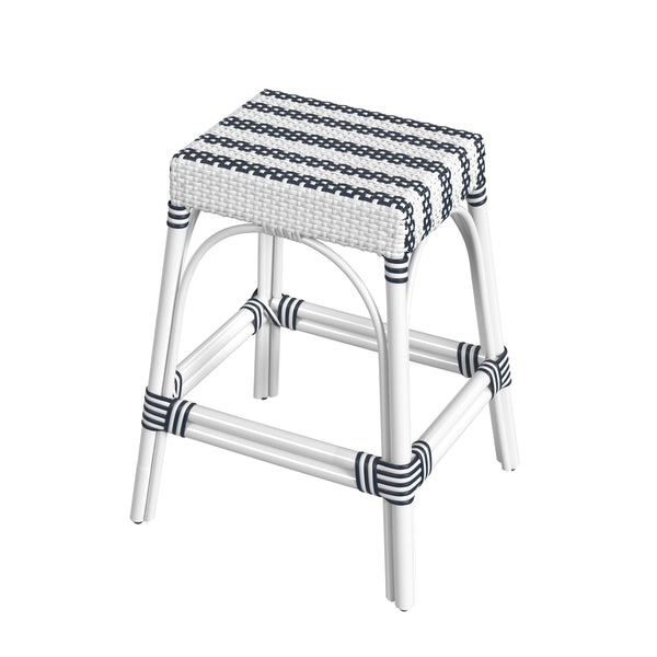 Butler Specialty Robias 24.5" White  Rectangular Rattan Counter Stool 5513035