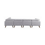 Churchill Modern Ottoman with Tapered Legs Grey