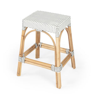 Butler Specialty Robias  24.5" Grey & White Rectangular Rattan Counter Stool 5513266