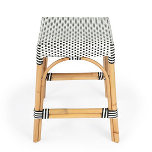 Butler Specialty Robias  24.5" Black & White Rectangular Rattan Counter Stool 5513295