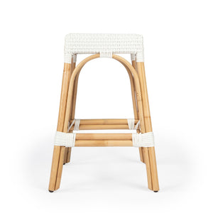 Butler Specialty Robias  24.5" White Rattan Rectangular Rattan Counter Stool 5513304