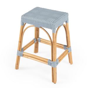 Butler Specialty Robias  24.5" Twilight Blue Rectangular Rattan Counter Stool 5513341