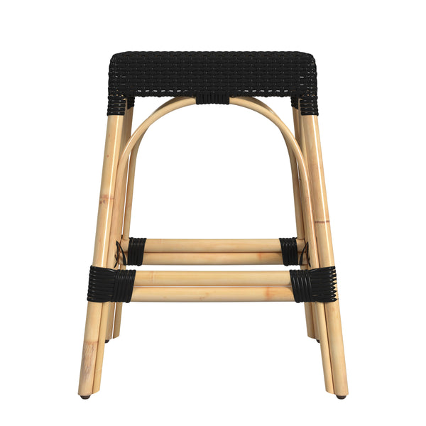 Butler Specialty Tobias 24.5" Rattan Black Counter Stool 5513425
