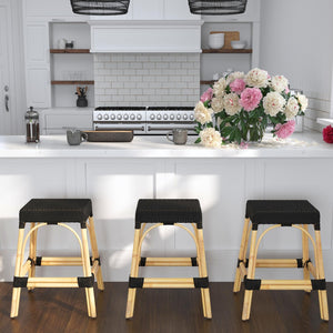 Butler Specialty Tobias 24.5" Rattan Black Counter Stool 5513425