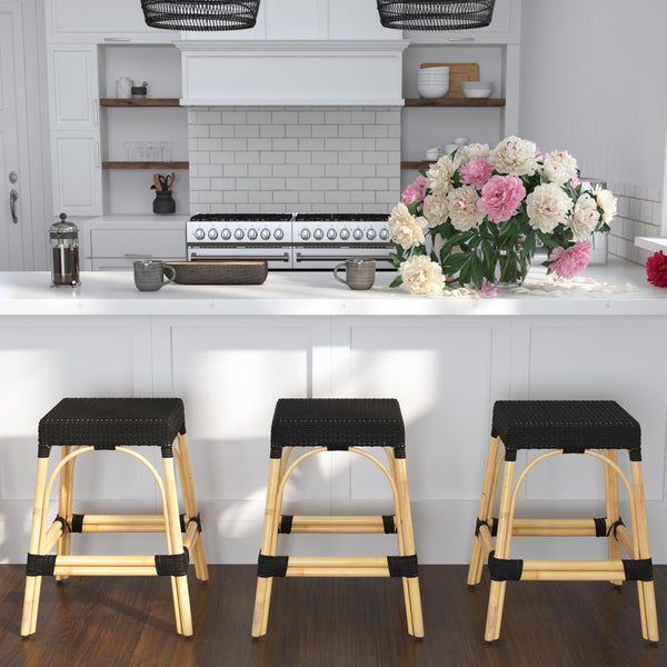 Butler Specialty Tobias 24.5" Rattan Black Counter Stool 5513425