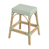Butler Specialty Tobias 24.5" Rattan White and Green Counter Stool 5513426