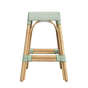 Butler Specialty Tobias 24.5" Rattan White and Green Counter Stool 5513426