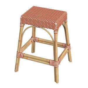 Butler Specialty Tobias 24.5" Rattan Orange and White Counter Stool 5513427