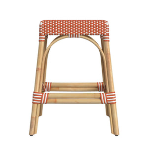 Butler Specialty Tobias 24.5" Rattan Orange and White Counter Stool 5513427