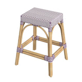 Butler Specialty Tobias 24.5" Rattan White and Purple Counter Stool 5513429