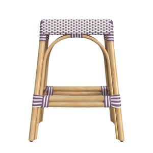Butler Specialty Tobias 24.5" Rattan White and Purple Counter Stool 5513429