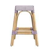 Butler Specialty Tobias 24.5" Rattan White and Purple Counter Stool 5513429
