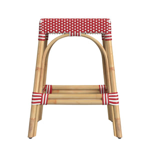 Butler Specialty Tobias 24.5" Rattan Red and White Counter Stool 5513430