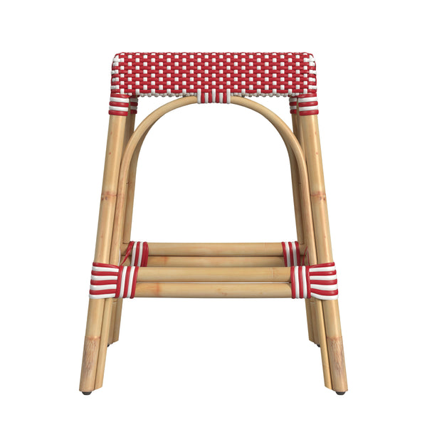 Butler Specialty Tobias 24.5" Rattan Red and White Counter Stool 5513430