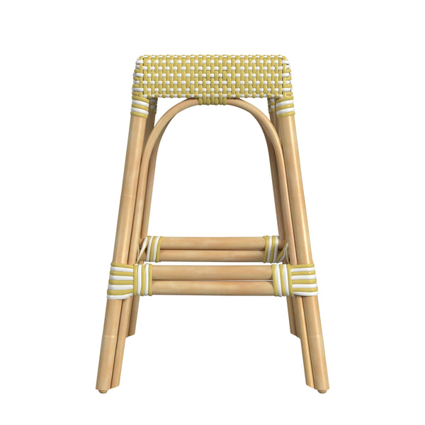 Butler Specialty Tobias 24.5" Rattan Yellow and White Counter Stool 5513431