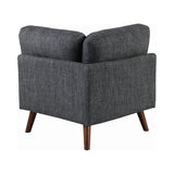 Churchill Traditional Tufted Cushion Back Corner Dark Grey and Walnut